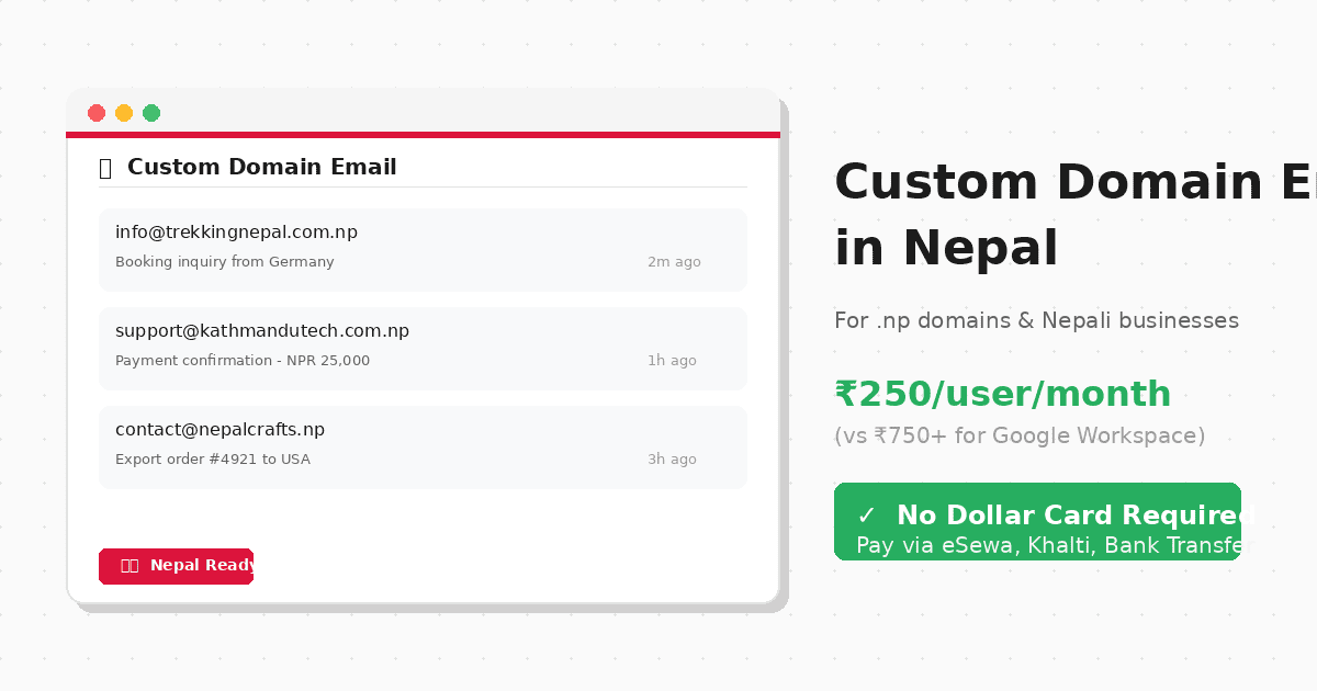 custom domain email in nepal from roomie