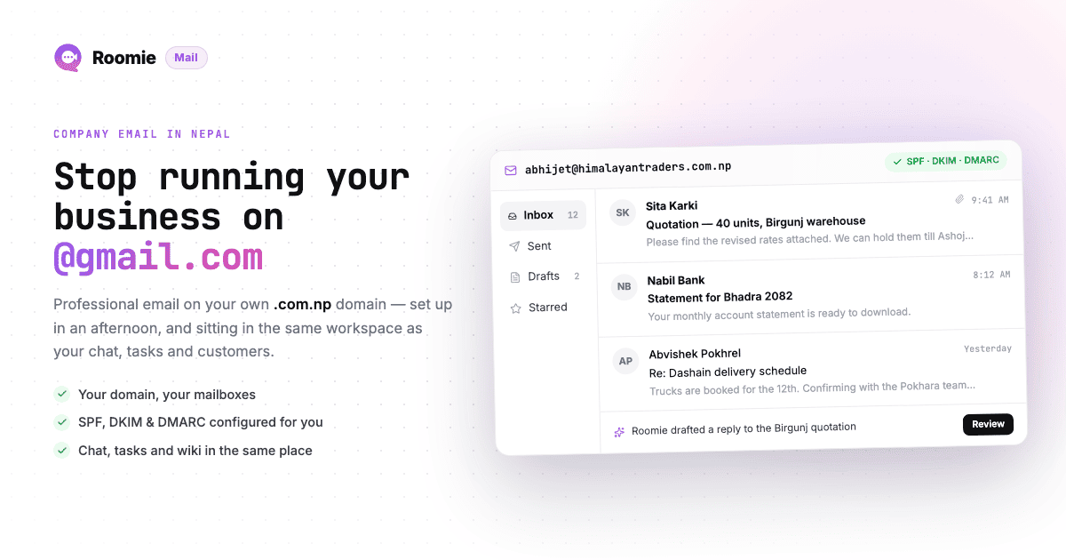 Company Email in Nepal: How to Set Up Business Email on .com.np (2026)