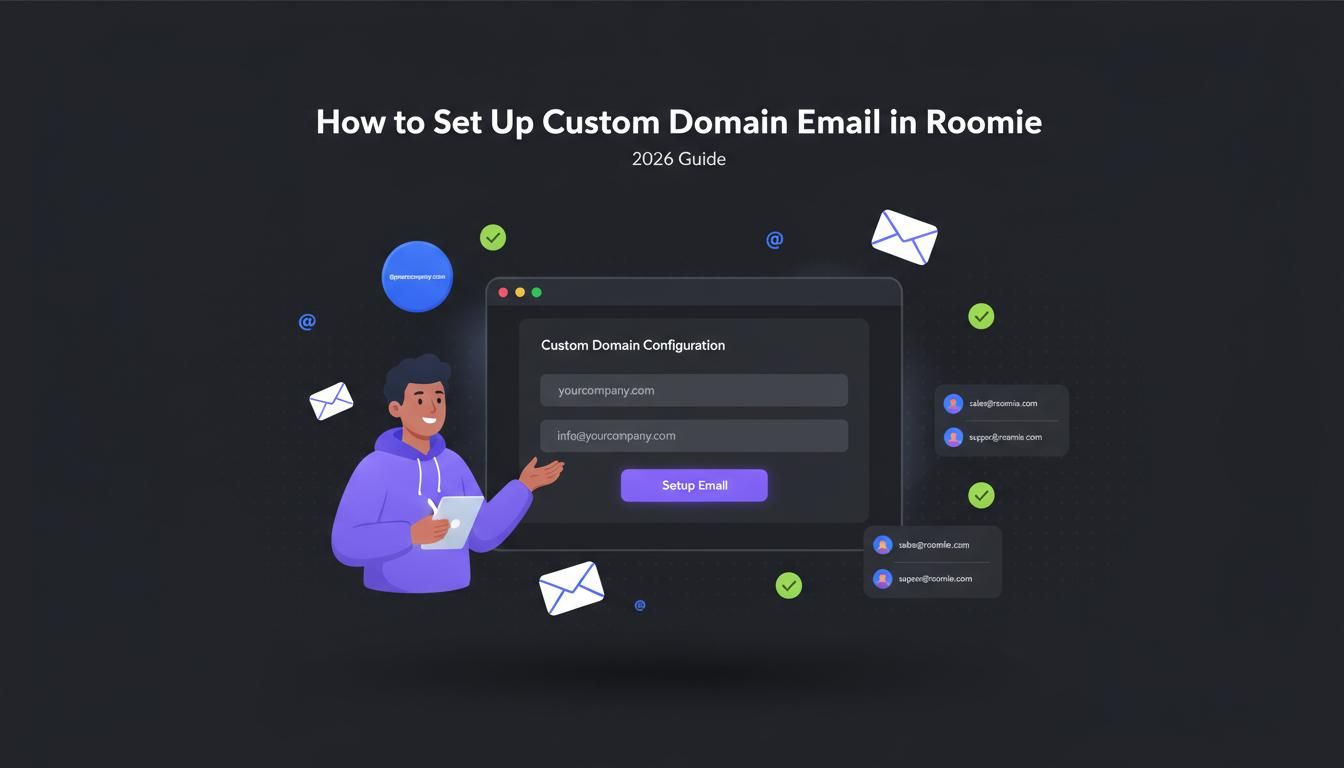 custom domain email service roomie workspace app