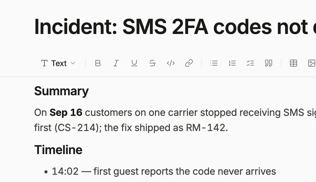 An incident write-up in the Roomie wiki